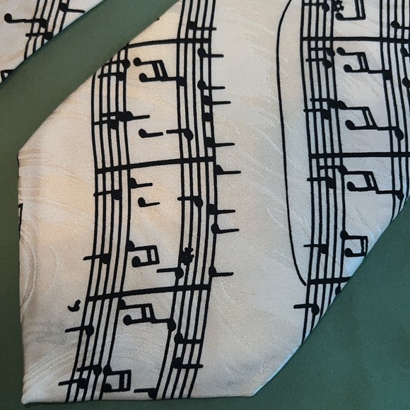 Vintage Albert Elouitz Inc Hand Made Tie for Men, Bar Music Notes Piano - Picture 5 of 5